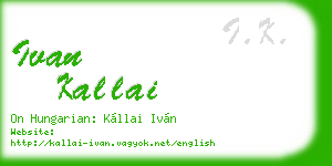 ivan kallai business card